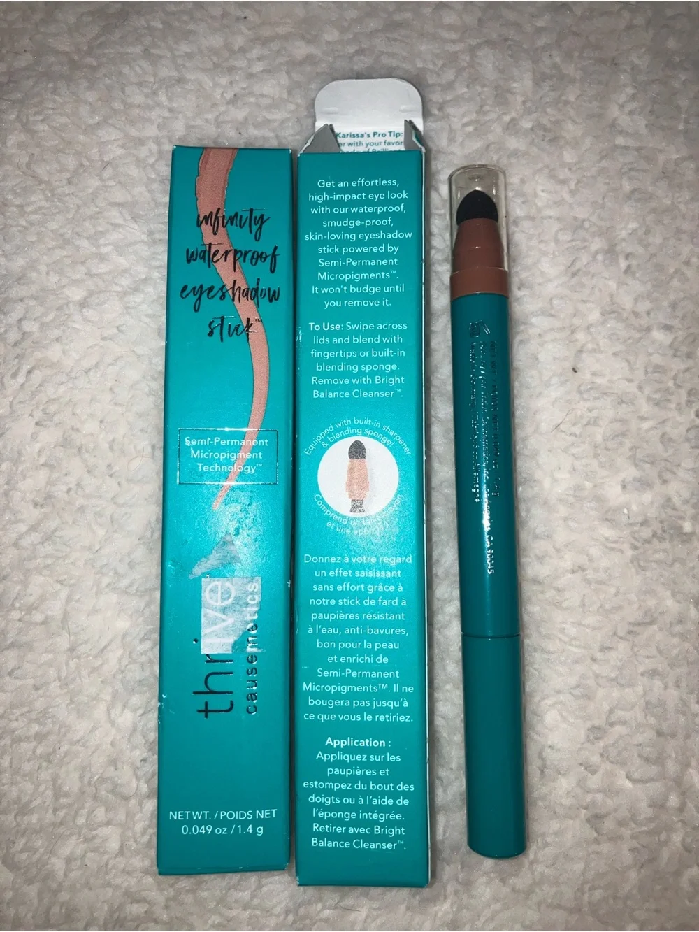 Thrive Causemetics Infinity WP Eyeshadow liner Stick Shaney Jo Caramel Matte NIB
